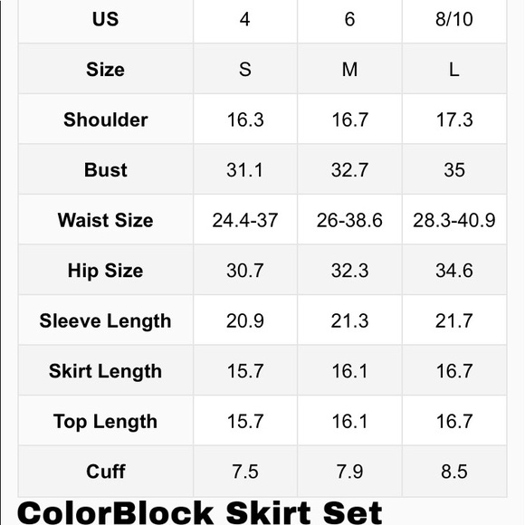 💙 ColorBlock Skirt Set 💙 - Picture 7 of 8